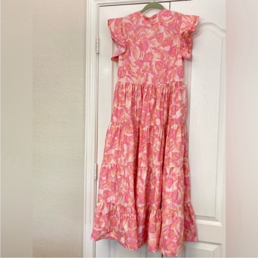 Talulah dress palm leaves boutique pink orange size Large new without tags